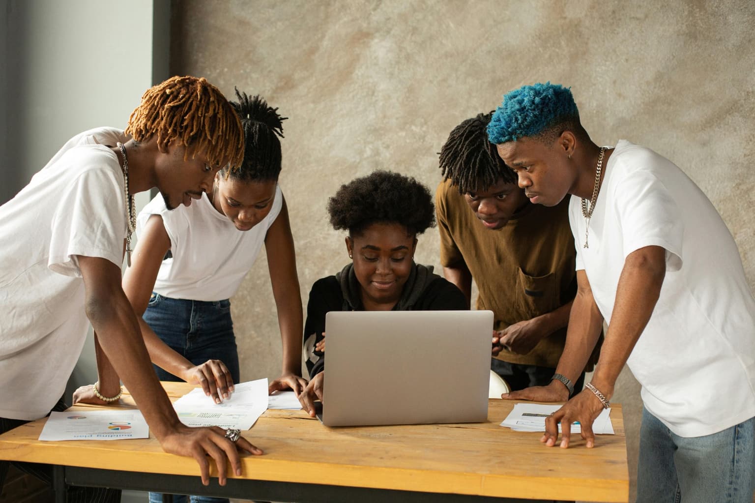 PBL Lab - Nigerian teenagers collaborating on a real venture project